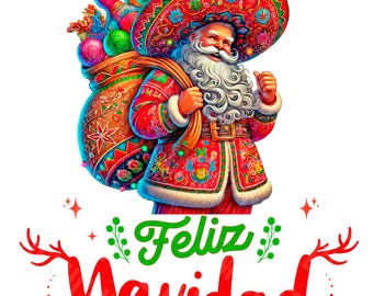 メキシコのクリスマスPNG、メキシコのサンタPNG、メキシコのフェリス・ナビダッドPNG、ラテン系のクリスマスPNG、スペインのクリスマスPNG、スペインのクリスマスシャツ昇華