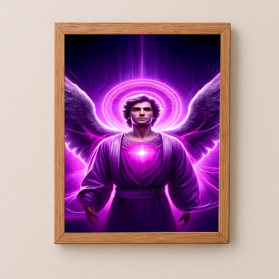 Archangel Zadkiel Art Divine Radiance Angel Prints Spiritual Decor