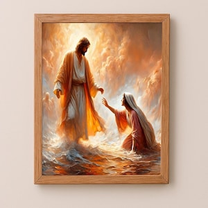 Jesus Heals A Sick Woman, A Bleeding Woman Touched The Hem Jesus Garment, DIGITAL DOWNLOAD Healed woman, Wall Art Bible Sketch, Woman Healed