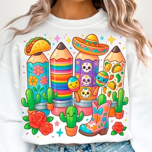 メキシコの先生のシャツ PNG スペイン語の先生の花柄マエストラコケット PNG メキシコのパーティーデコレーションフェスティバル昇華 PNG フィエスタシンコデマヨ