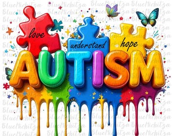 Trendy Autism Awareness PNG Inspirational Autism Sublimation Autism Support PNG Creative Autism Awareness Positive Autism Digital Download