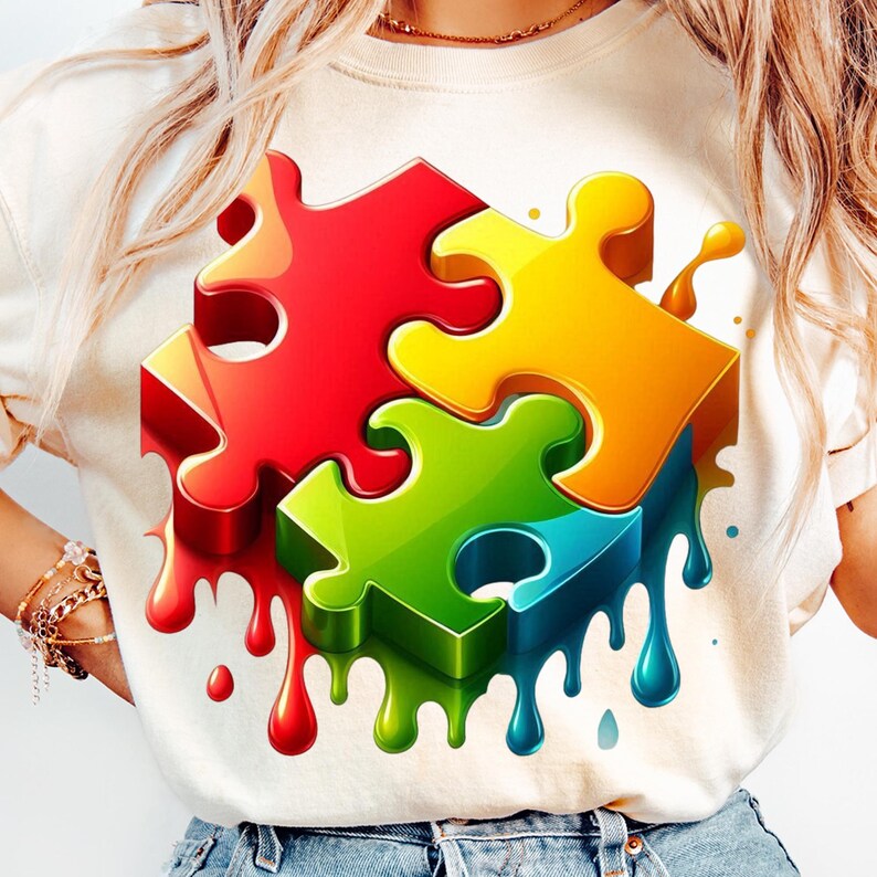 Autism Puzzle Piece Png Sublimation Design Download, Autism Awareness ...