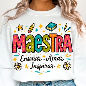 Retro Maestra leraar Spaans png Terug naar school png Heldere doodle leraar leven png Leraar Latina cadeau Latin Maestra Terug naar school png