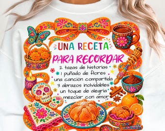Spaans Recept Dia de Muertos PNG, Pan concha de dia de muertos png, Mexicaanse pantasmas pan dulce png Design
