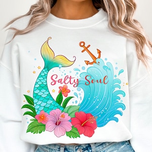 Sommer salzige Seele Png Meerjungfrau trendige Sommer Png, Strand Png, Strand Vibes Png Sirene ästhetischer Sommer Png Sommer Vibes Png lustiger sarkastischer Png