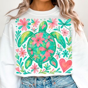 Meeresschildkröte PNG, nautische Sublimationsentwürfe, Fischer Ästhetik Png, Strand Png, sofortiger digitaler Download, Schildkröte Png, Boho Blumenschildkröte