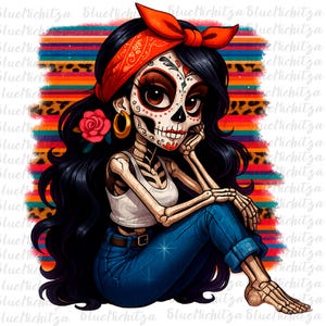 Trendy Sarape Catrina PNG Mexican Design Popular Sublimation Digital Design Sarape Catrina Design Catrina, Dia de los muertos