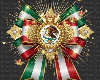 Coquette Ribbon bow Mexican Flag PNG Clipart Mexico Sublimation Design Mexican Bow Festive Latino Design Mexicana Chicana Mexican Girl Png