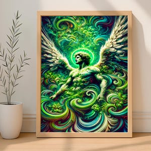 Archangel Raphael Art Print - Divine Protector and Healing Angel Wall Art For Spiritual Home Decor