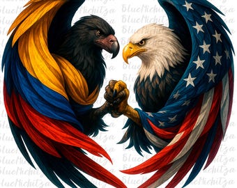 Colombia VS adelaarsvlaggen Colombiaans-Amerikaans patriottisch png Colombia Colombiaanse patriottische wortels onafhankelijkheid latino Latijns-Spaanse migranten