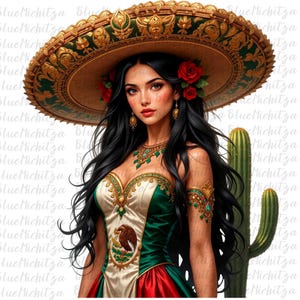Mexican Girl Clipart Set, Cinco de mayo mexican woman dancer, Mexican girl design, Mexican Festival Fiesta,Aztec girl,sublimation designs
