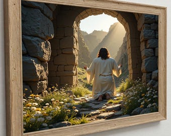 Jesus Christ Resurrection Art The Tomb is Empty Christian Art Printable Easter Decor Print Easter Christian Wall Art DIGITAL DOWNLOAD ONLY