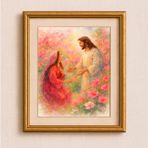 イブを慰める聖母マリアのカスタムデジタル油絵 デジタル
