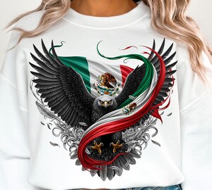 T-shirt Patriotique Mexique/USA – Col V Pour Femme Et Homme – Design Drapeau Sang Patriotique – Cadeau Fanatique
