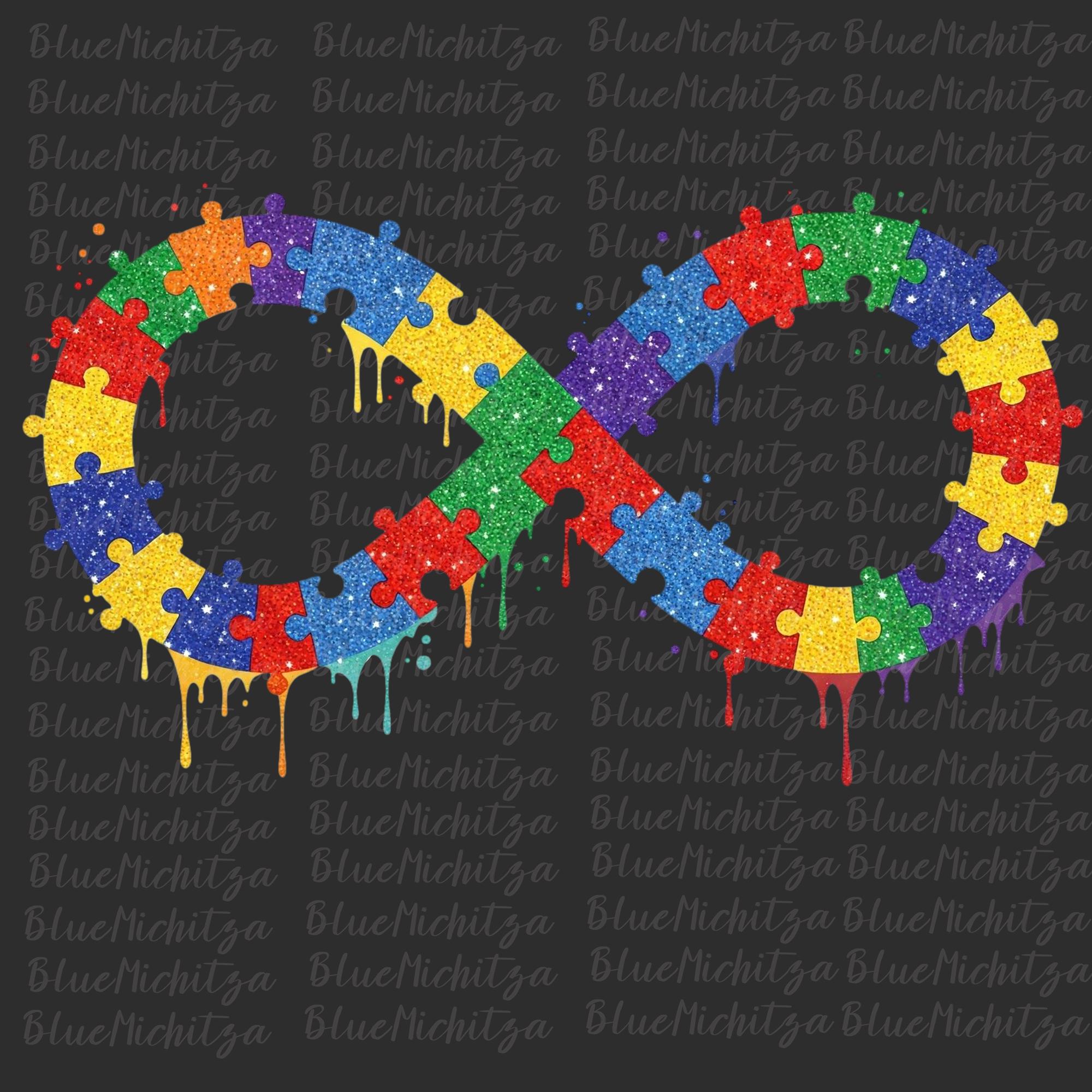 Autism Infinity Dripping Glitter Png Accept PNG Love Sublimation Design ...