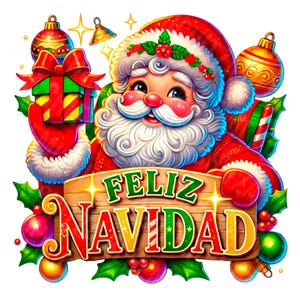 Feliz Navidad, latin christmas png, latino christmas png, Spanish png, Christmas santa png, Spanish Christmas tumbler latin png, santa png