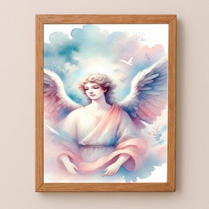 Archangel Jehudiel  Art – Divine, Serene, Inspirational, Guardian Angel Wall Art Print for Spiritual Home Decor