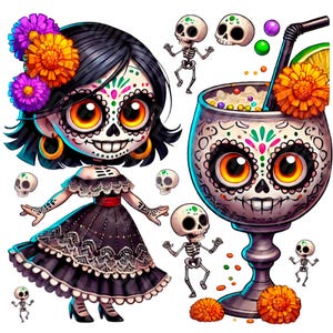 Dia de los Muertos PNG, Catrina PNG, Mexikanischer PNG, Tag der Toten PNG, Catrina Dia de los Muertos png, Viva Mexico, Zuckerschädel, süße Puppe