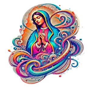 Onze-Lieve-Vrouw van Guadalupe, Virgen de Guadalupe png, Maagd Maria van Mexico, abstracte Vrouwe van Guadalupe png, Heilige Maagd Maria van Fatima, christelijke kunst png