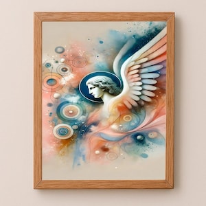 Archangel Chamuel Peace Art: Seraphim Angel Wall Decor for Love and Harmony – Get Your Digital Print Today