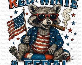 Rood Wit En Wild png, Grappig Wasbeer Shirt png, Grappige VS png, Trendy 4 juli png, Amerika png, Wild png, Wasbeer png, Ontwerp van de Amerikaanse vlag