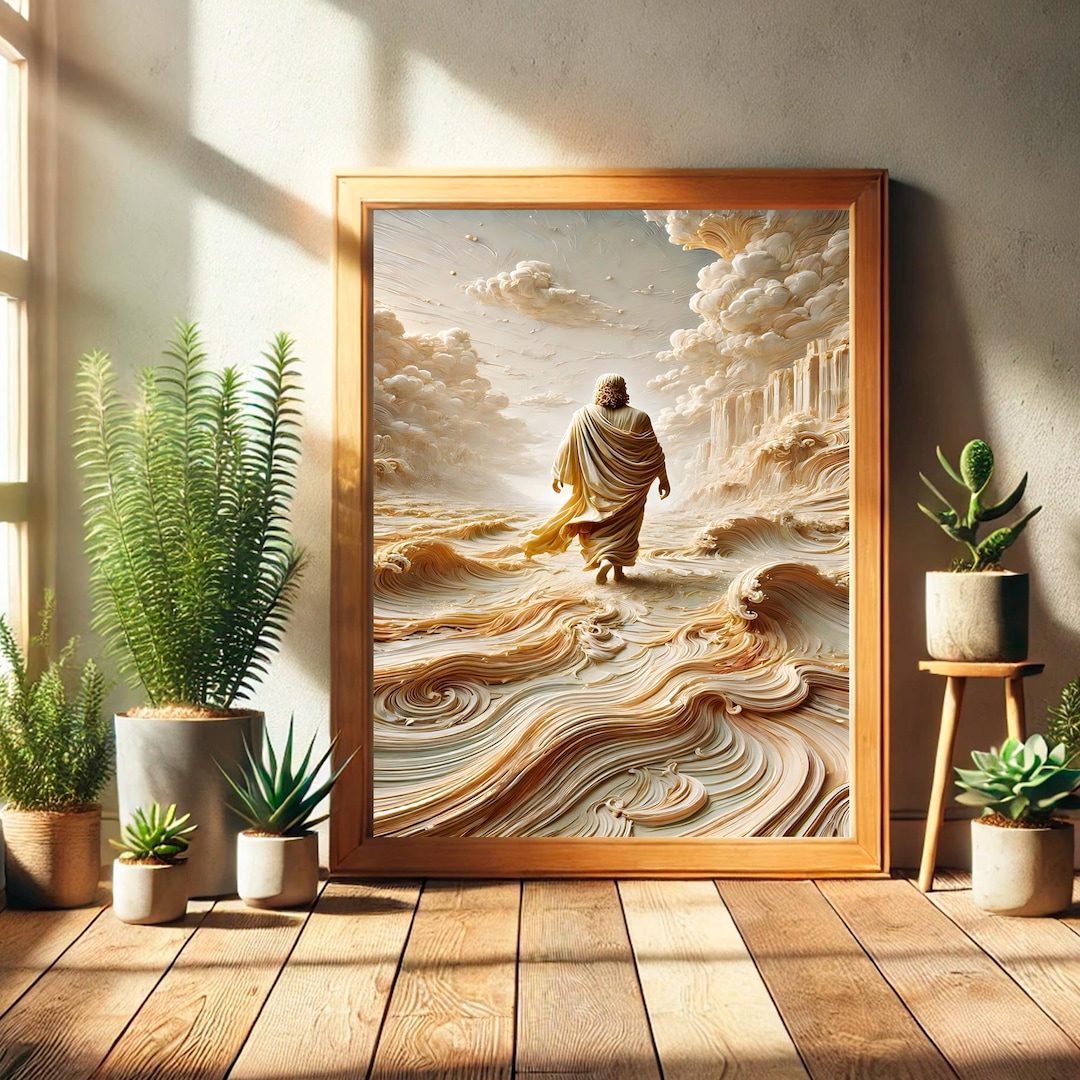 Jesus Walking on Water Print, Bible Verse Wall Art, Christian Print ...