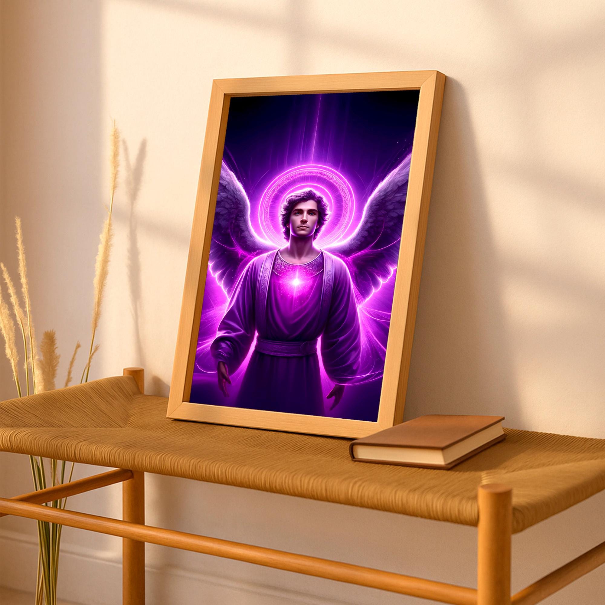Archangel Zadkiel Art Divine Radiance Angel Prints Spiritual Decor