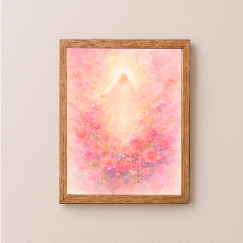 Jesus Pink Floral Summer Spring Painting Jesus Christian Art, Colorful ...