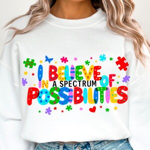 I Belive In A Spectrum Of Possibilities, trendy autismeontwerp, retro autisme, speciaal onderwijs, autismespectrum, neurodivergent png