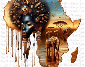 Black Woman African Map PNG Black Queen PNG, African Map png, Black History png, Juneteenth Designs png, Sublimation Design, Afro Woman png
