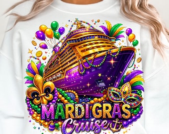 Mardi gras png, Mardi Gras Cruise Squad png, Family Vacation png, Fat Day png, carnival mardi gras sublimation dtf dtg for print png