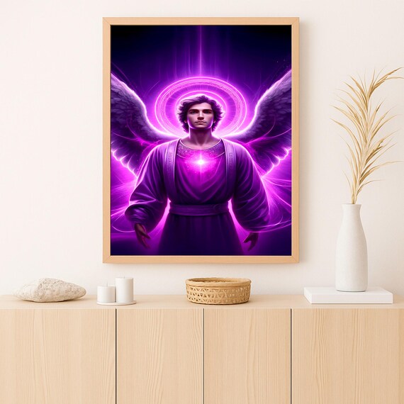 大天使ザドキエルのアート 神聖な輝き 天使のプリント スピリチュアル