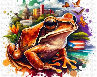 3 PNG boricua puerto rico day parade bundle set puerto rico coqui frog boricua png soy boricua png watercolor printable tshirt designs png