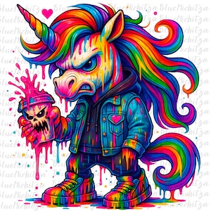 Licorne colorée, lgbtq + png, lgbt png, arc-en-ciel png, streetwear Graffiti Licorne PNG Clipart, mois de la fierté coloré pngTéléchargement numérique