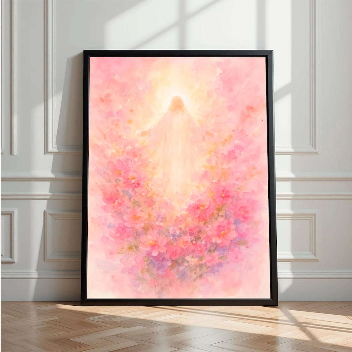 Jesus Pink Floral Summer Spring Painting Jesus Christian Art, Colorful ...