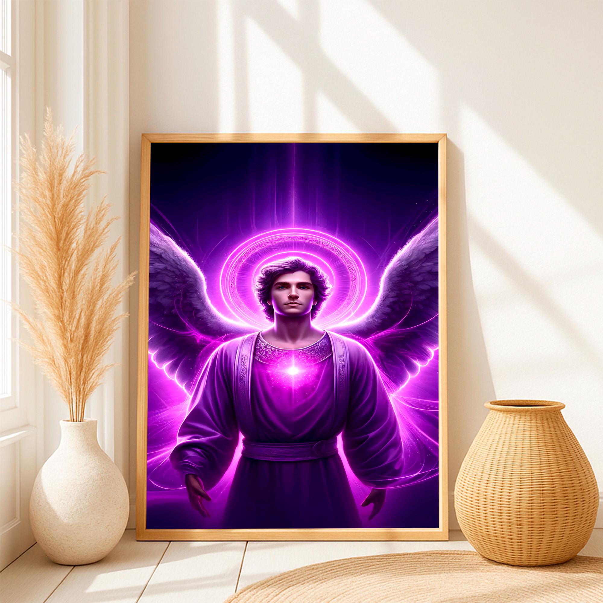 I♡YAYページ　アンディ・レイキ　Angel  Wings Archangel Zadkiel Art Divine Radiance Angel Prints Spiritual Decor