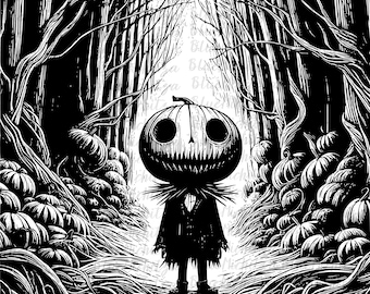 Abóbora assustadora e moderna de Halloween png camiseta de Halloween png terror vintage Halloween png arte de linha png outono png Temporada assustadora png popular