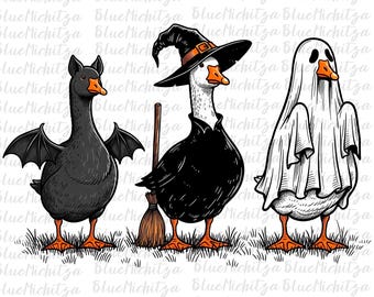 Boo Spooky Goose PNG Funny Halloween Goose Png Goose in Halloween Costumes Autumn Sublimation Cute Horror Png Spooky Goose Png hallo desig