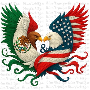 Mexico USA eagles flags Mexicanamerican viva mexico png design file download png MAGA mexican patriotic png mexican roots png cinco de mayo