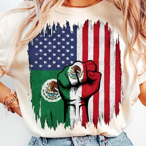 Drapeau mexicain des États-Unis PNG, américain cultivé avec des racines mexicaines Png, Mexicana Latino Pride, MAGA png, Latino Png, conception de chemise Mexique