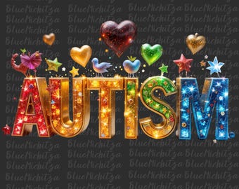 Realistische glitterdruppels met autisme png 3D autisme bewustzijn puzzelletters Heldere autisme ontwerpen png Trendy autisme ontwerp begrijpen liefde