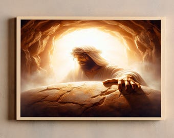 The Tomb is Empty Jesus Christ Resurrection Art Christian Printable Easter Digital Download Easter Christian Wall Art DIGITAL DOWNLOAD ONLY