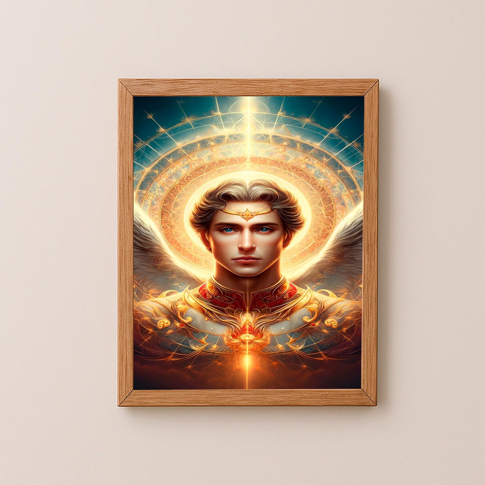 Archangel Uriel Divine Light Artwork, Angelic Wisdom Peace, Flame of ...