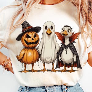 Trending Halloween Goose png, spooky ghost png pumpkin goose file geese sublimation Popular fall png Clipart Funny Goose Duck png  vampire
