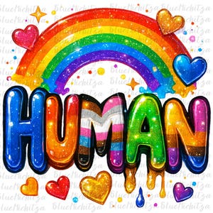 Human pride glitter rainbow png sublimation design download LGBTQ+ png pride png pride love png pride rainbow png sublimate designs download