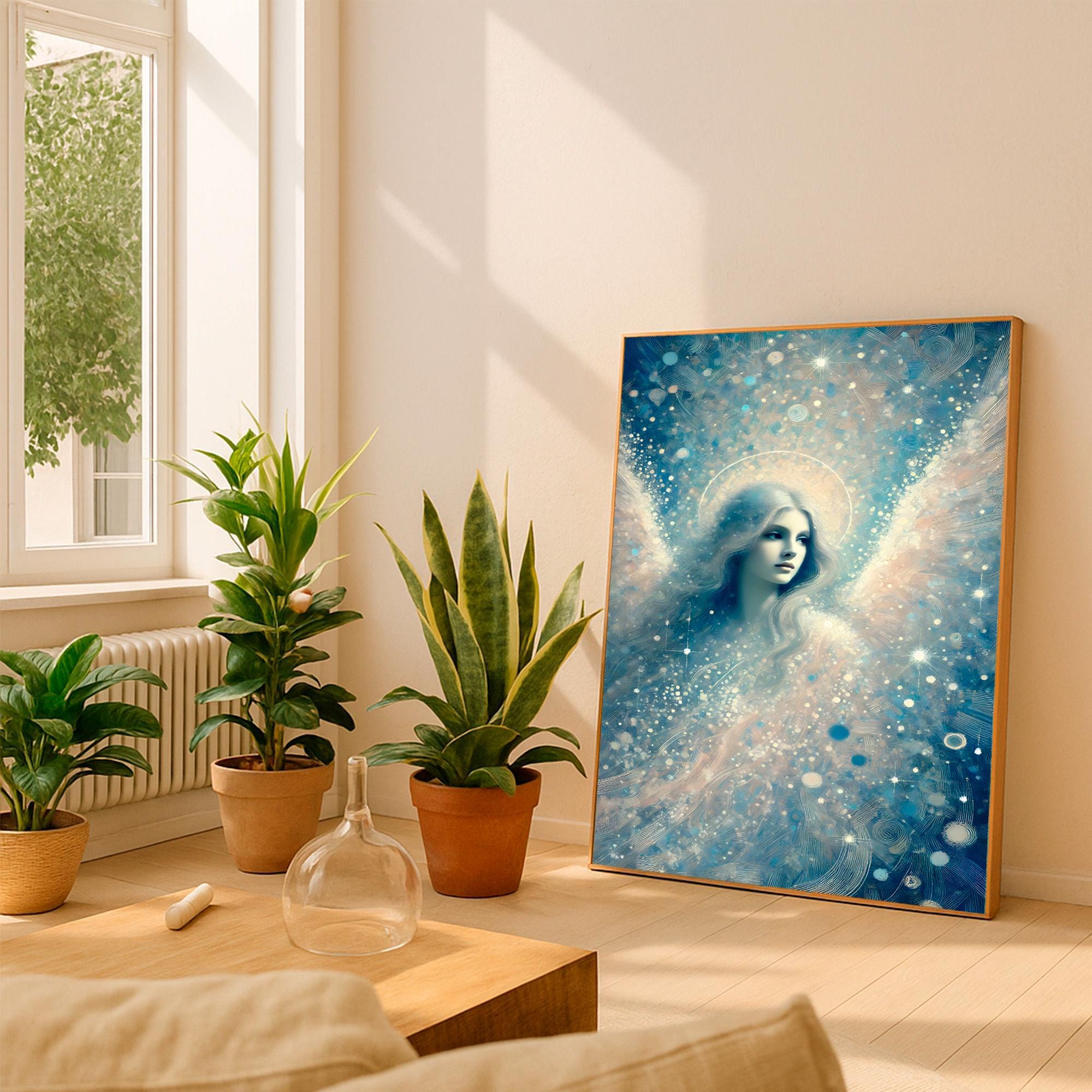 Archangel Haniel Wall Art, Divine Feminine Celestial Art Print