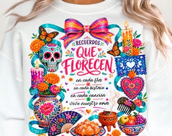 Spaanse Día de Muertos PNG, Bloemen suikerschedel Día de los Muertos sublimatieontwerp, Mexicaanse Día de los Muertos png, goudsbloem Catrina png