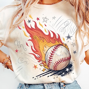 Trendy Flaming BaseBall Png Sublimation T shirt Designs Baseball ball clipart digital download Baseball Game Png Baseball Sport Baseball Png