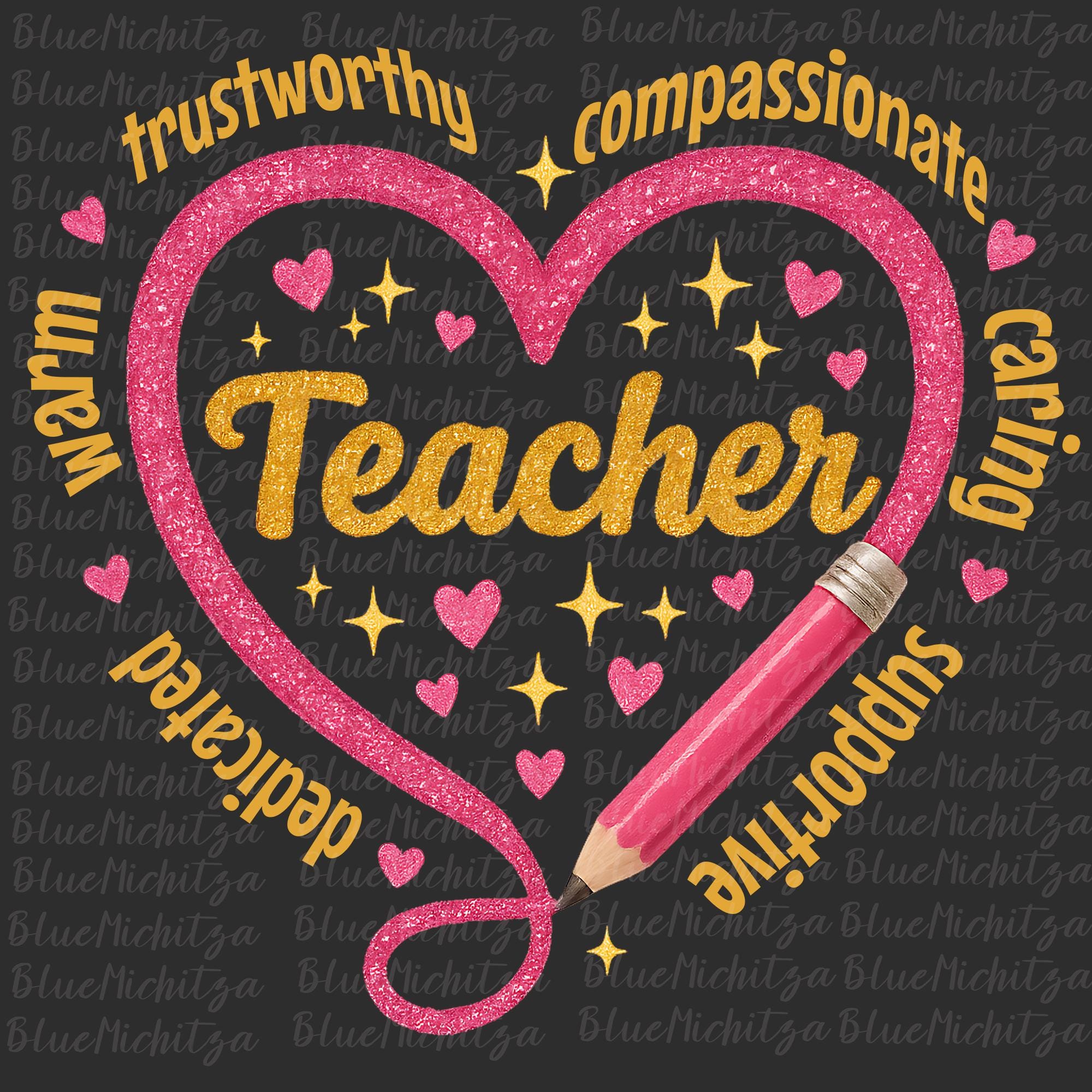 Pink Coquette Teacher Rainbow Pencil Png Teach Love Inspire Png Teacher ...