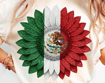 Mexican Flag Sunflower Png Sublimation Design, Mexican Flag Png, Sunflower Png, Mexico Png, Western Sunflower Png, Instant Download